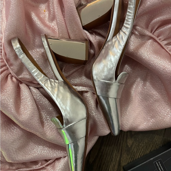 Sliver Tory Burch block heels. Worn just a few times. - Picture 3 of 3